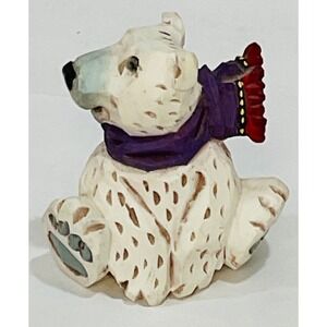 David Frykman DF1144 polar bear ICE CUBS figurine purple scarf‎ 1999 vintage